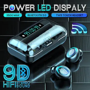 

Wireless Bluetooth Headphone Mini Stereo Earset LED Power Digital Display TWS Bass Invisible Earphones Calls To Reject