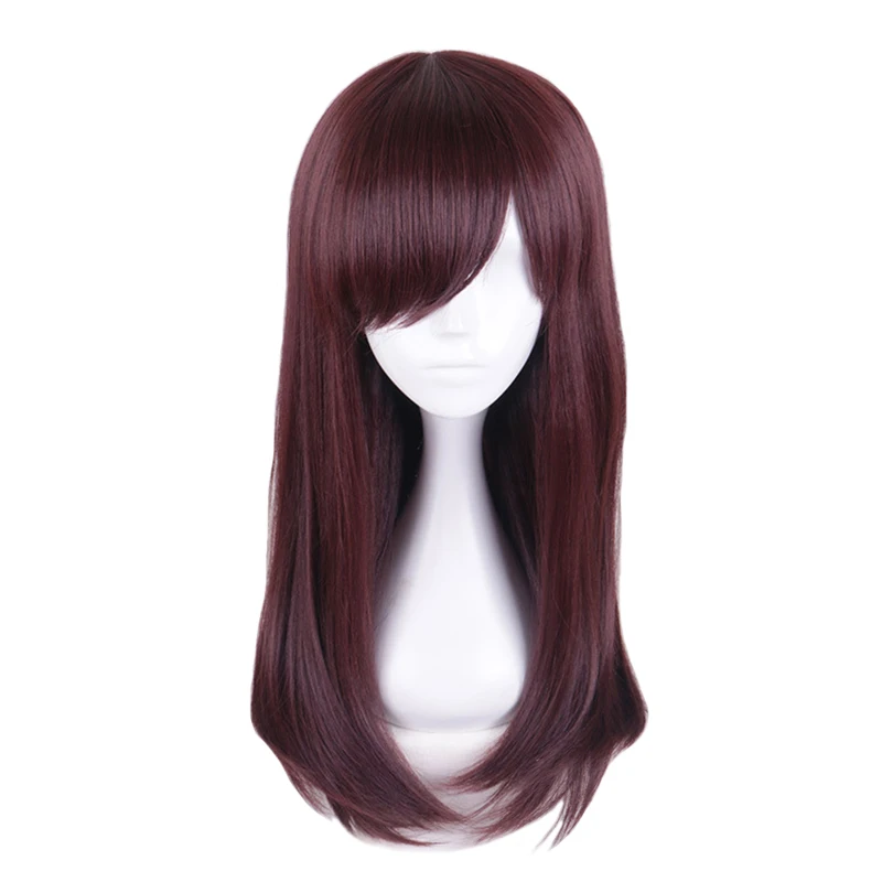 

Game Overwatch OW D.Va Copslay Wig Halloween Costume Brown Synthetic Long straight hair Women Wigs