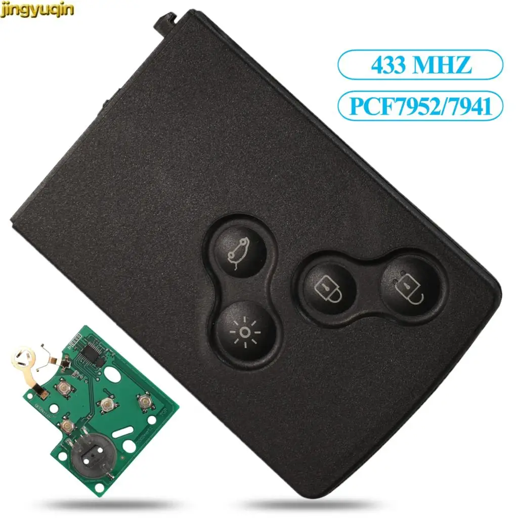 Jingyuqin 5pcs Remote Car Key FSK 433MHZ PCF7952/7941 Chip For Renault Megane Scenic Laguna Koleos Clio 4 BTN Smart Card Control
Jingyuqin 5pcs Remote Car Key FSK 433MHZ PCF7952/7941 Chip For Renault Megane Scenic Laguna Koleos Clio 4 BTN Smart Card Control