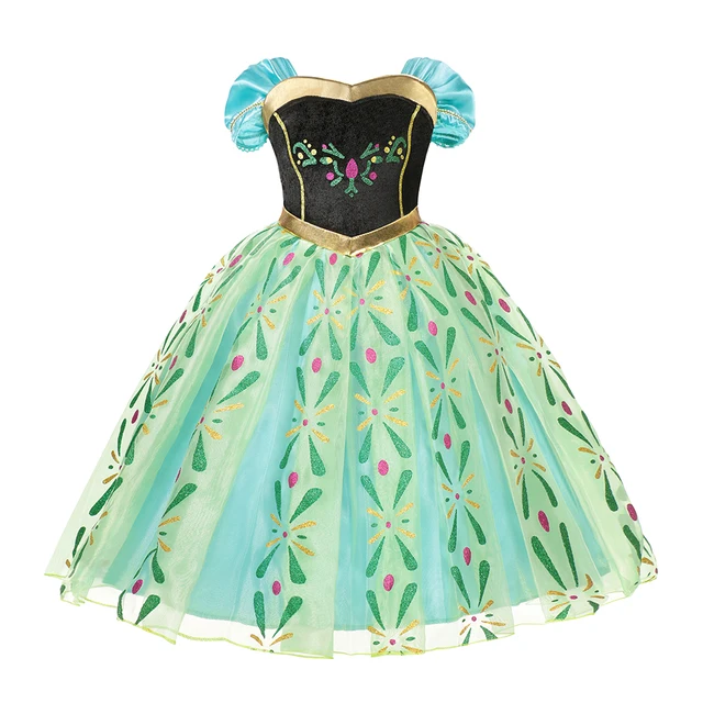 Disfraz de princesa de Disney para niñas, vestido de fiesta de Frozen, Anna, Elsa, Blancanieves, Jasmine, unicornio, Vampirina, Halloween, graduación 5