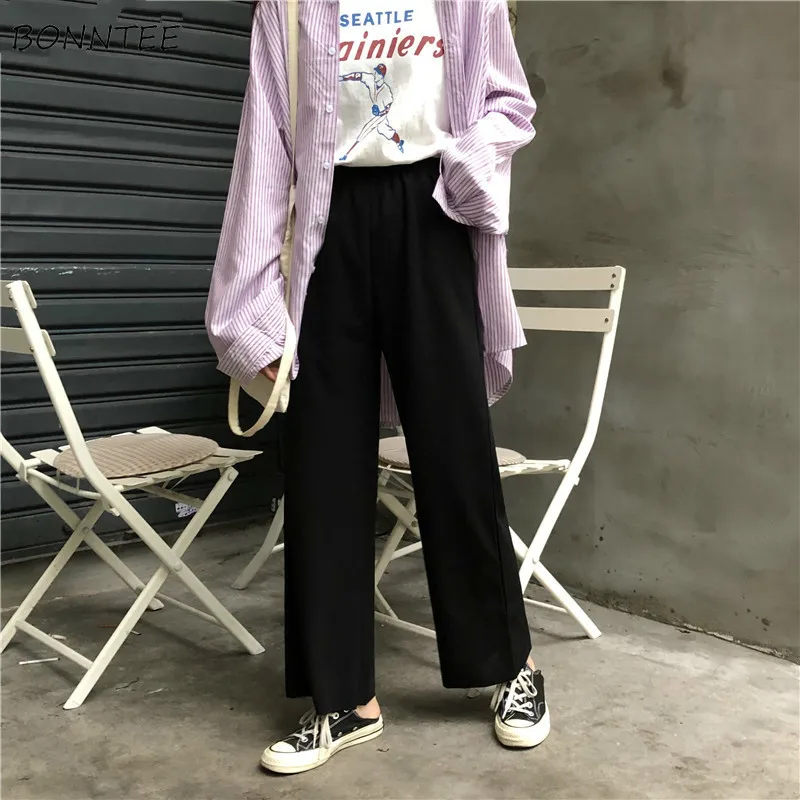Pants Women Spring Korean Style Girls Soft Capris Chic Womens Loose Elastic Trousers Leisure All-match 2020 Female Pant Students Pants Women Spring Korean Style Girls Soft Capris Chic Womens Loose Elastic Trousers Leisure All-match 2020 Female Pant Students