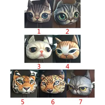

3D Printed Cat face Car Headrest Neck Rest Neck Cushion With Activated carbon K1KE