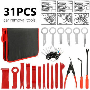

31Pcs Universal Panel Removal Open Pry Tools Kit Car Dash Door Radio Trim Special Disassembly Repair Tool Set