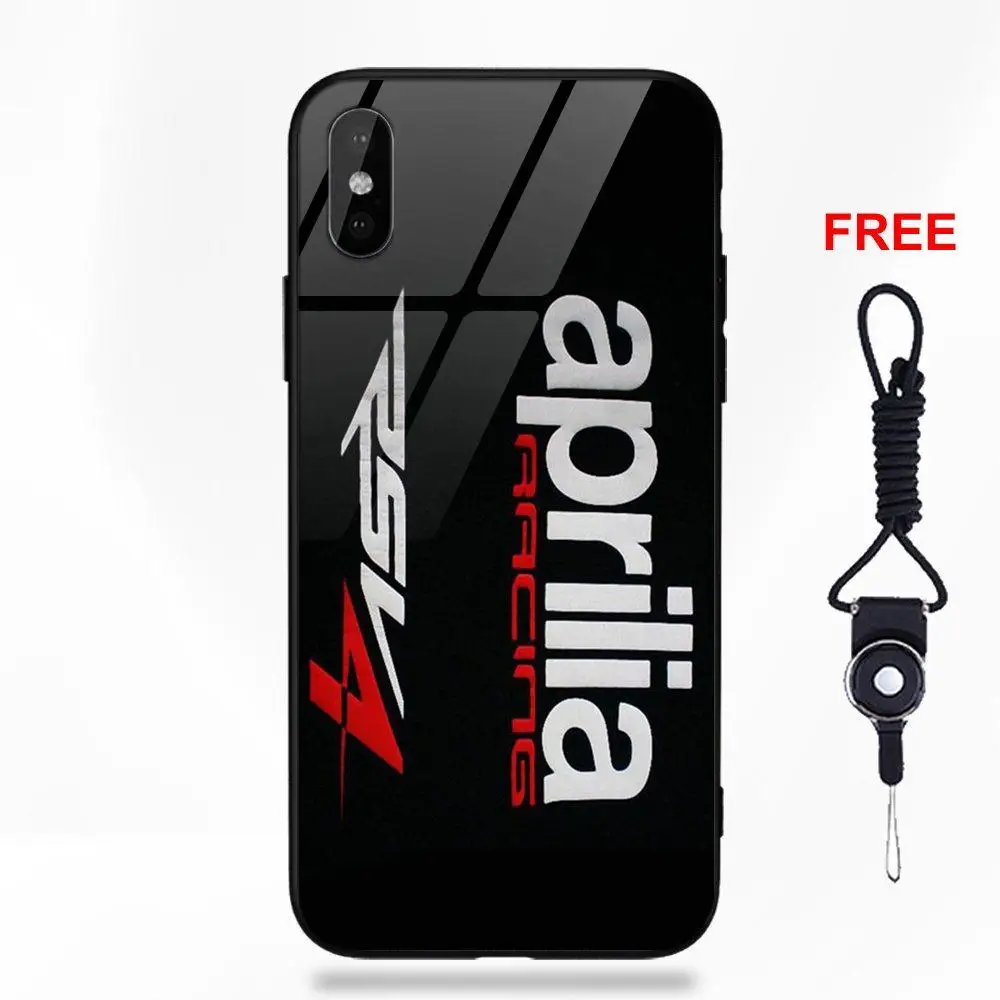 Для Apple iPhone 5 5C 5S SE 6 6S 7 8 Plus X XS Max XR Силиконовый ТПУ оправа закаленное стекло Капа Aprilia гоночный логотип