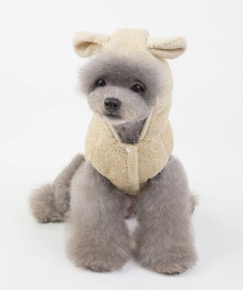 Новая зимняя Флисовая теплая куртка с капюшоном для собак Одежда для маленькой собаки милый медведь Чихуахуа Йоркширский терьер костюм Прямая поставка