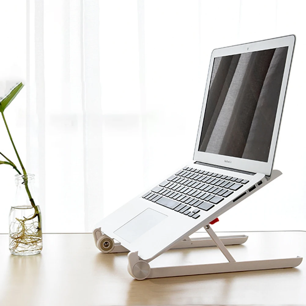  Folding Portable Laptop Stand Two Heights Adjustable Desktop Heighten Notebook Cooling Holder for M
