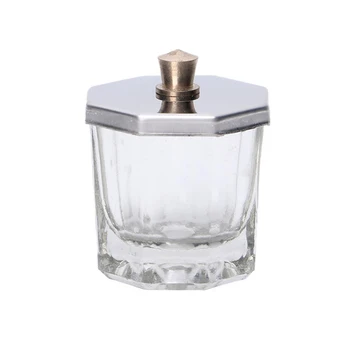 Günstige Salon Hause Tools Mit Deckel Flüssigkeit Pulver Klar Dappen Dish Leicht Zu Reinigen Glas Professionelle Nagel Kristall Tasse