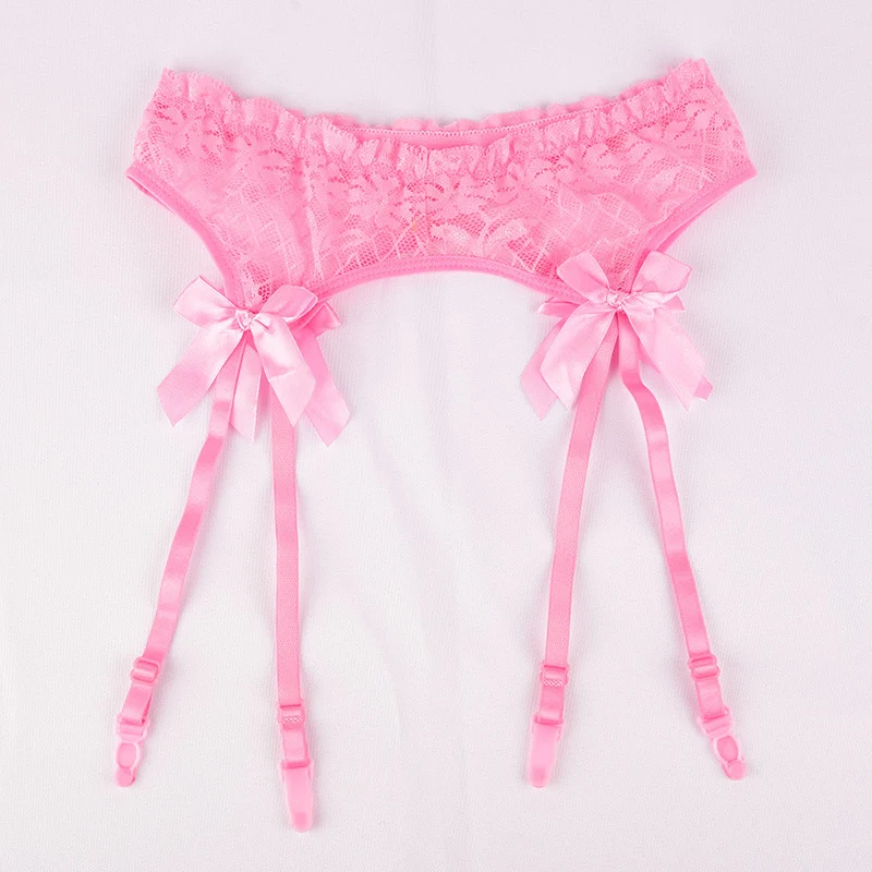 Description Picture 5 of itemBlack Red White Transparent Lace Garters Women Sexy Intimate Underwear Collocation Hose Garter Belt For Thigh High Stockings