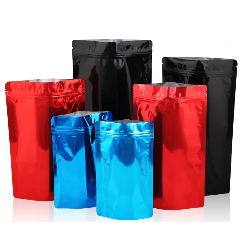 

Colorful ZipLock Stand Up Aluminum Foil Pouch Mylar Bags Resealable Doypack Food Packaging Zipper Bag 100pcs/lot