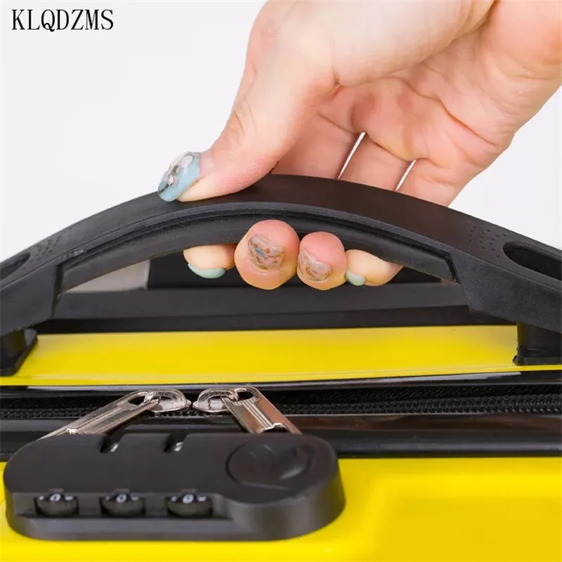 KLQDZMS ABS+ PC багаж 1" 20 дюймов чемодан на колесиках дорожный пароль чехол багаж на колёсиках с Спиннер