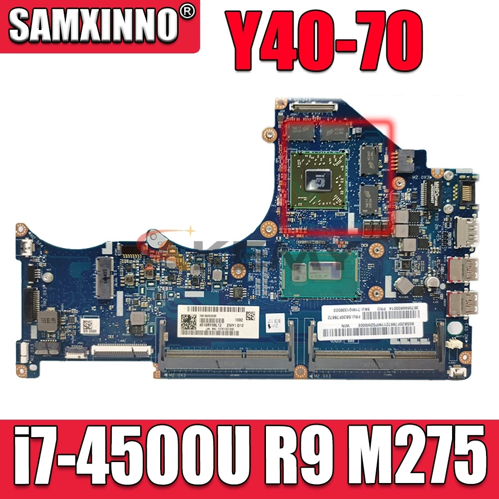 Akemy ZIVY1 LA-B131P для lenovo Y40-70 Материнская плата ноутбука SR16Z i7-4500U с высоким разрешением