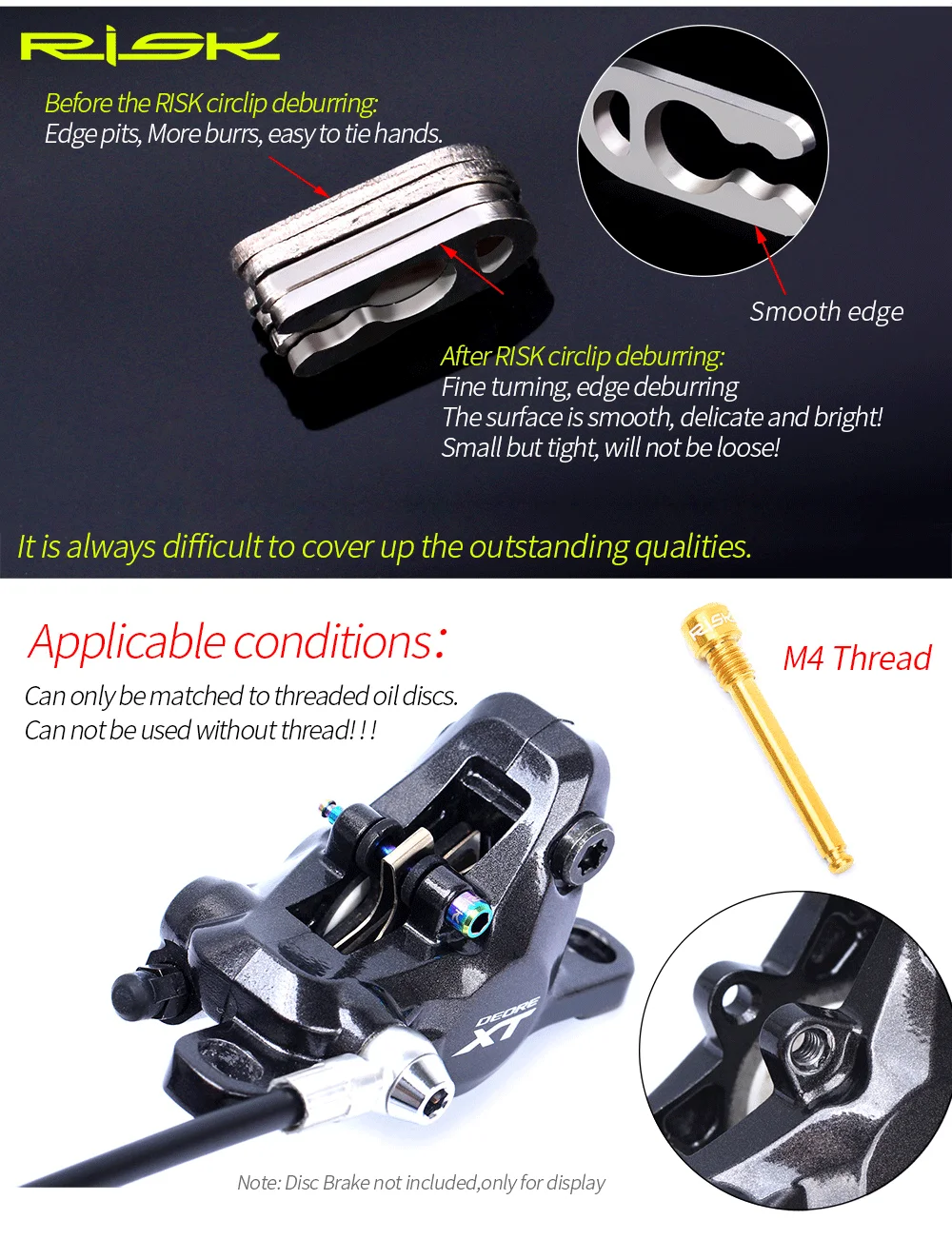 2 предмета RISIKO Titan M4x26mm Sattel Schrauben Ultraleicht Fahrrad OL Disc Bremsbeläge Gewinde Pins feur SHIMANO XT Hydraulische