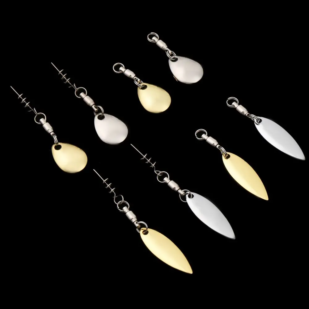 7 قطعة قطرات الماء/أوراق الوسادة على شكل طعم معدني لتقوم بها بنفسك الصيد جاذب سبينر شفرة VIB عاكس الترتر ملعقة الصيد أداة