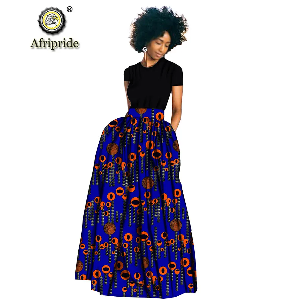 Африканские макси юбки для женщин трапециевидная юбка с принтом повседневные Анкара тканевые Дашики одежда воск батик хлопок AFRIPRIDES1927005
