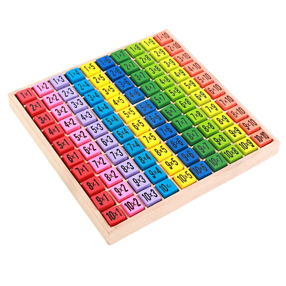 WJ3338 Монтессори Деревянные игрушки для детей Детские игрушки 99 Таблица размножения образовательные математические арифметические обучающие средства для детей Подарки - Цвет: WJ3338