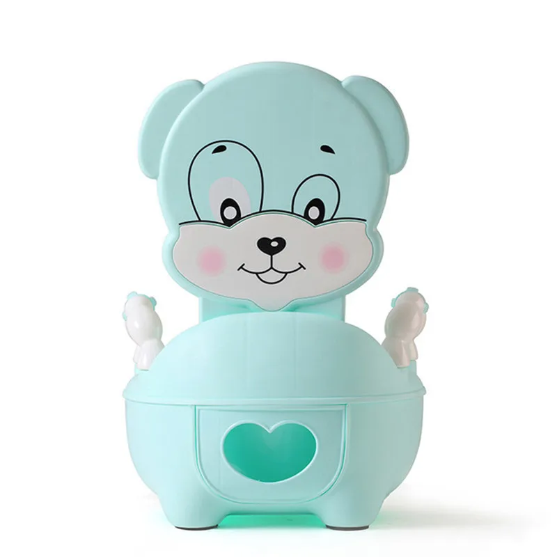 Blue New Baby Potty Training Seat Children's Potty Baby Toilet Cartoon Panda Kids Toilet Trainer Bedpan Portable Urinal Backrest Pot - Цвет: Blue