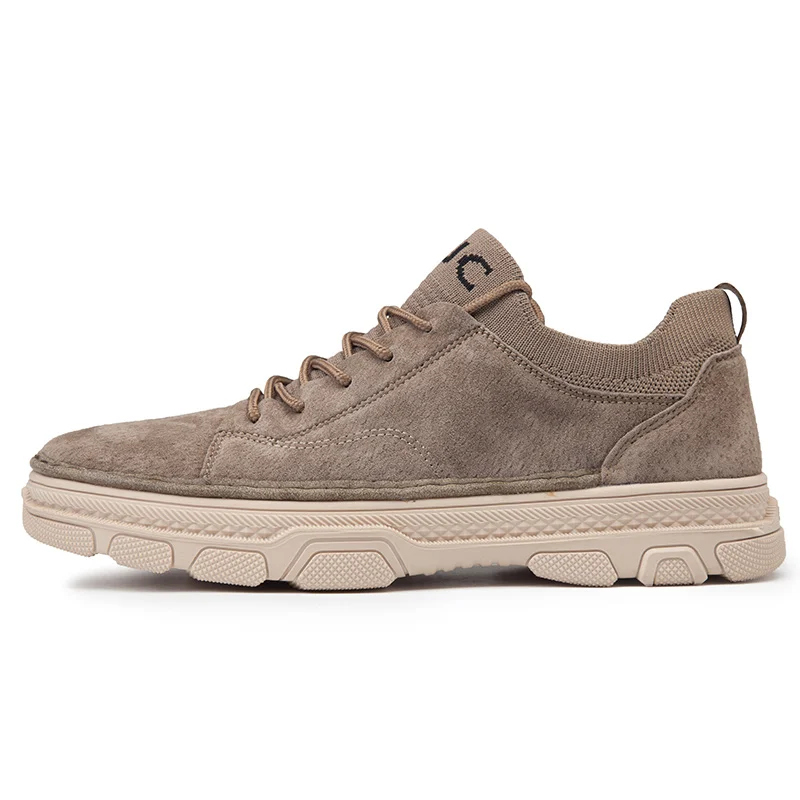 Новинка; Простые тканые кроссовки из свиной кожи - Цвет: khaki