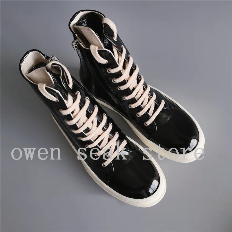 19ss Owen Seak/мужская повседневная парусиновая обувь роскошные кроссовки спортивные ботинки с высоким берцем на шнуровке брендовые туфли на плоской подошве на молнии Большие размеры
