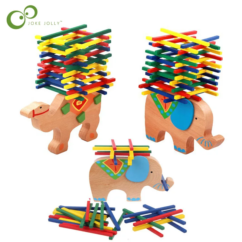 Детский слон/верблюд балансирующие блоки деревянная игрушка Деревянный Баланс