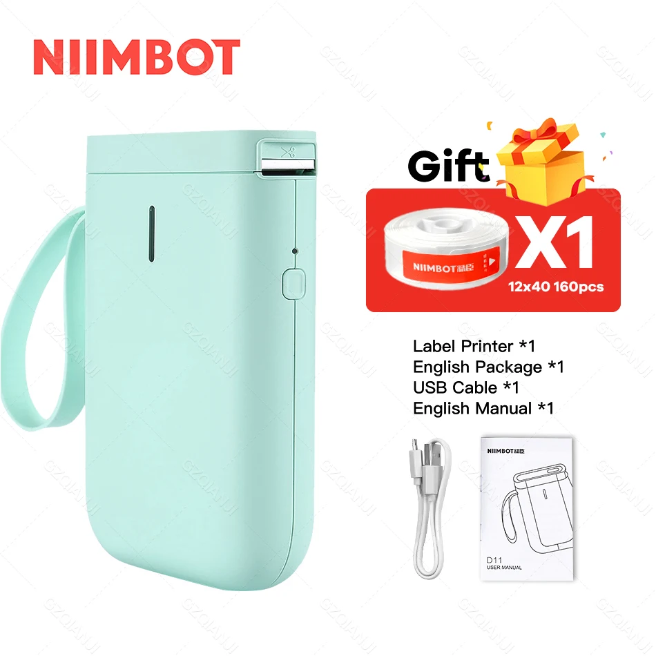 Niimbot D11 Label Printer Mini Wireless Sticker Printing Label Maker with 5 10 Roll White Paper Official Phone Price Tag Printer mini photo printer canon Printers