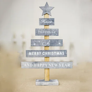 

Home decoration Xmas Elk Wood Craft Christmas Tree Ornament Christmas decoration Size: 29*18cm Color:yellow Gray White