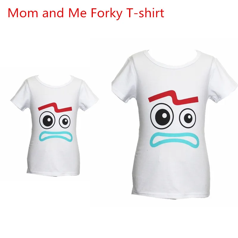 Одинаковая футболка для семьи, Forky, игрушка на Хэллоуин, 4 мальчика, девочки, мужчины, женщины, Папа, мама, футболка, мягкая детская футболка для косплея, для мальчиков