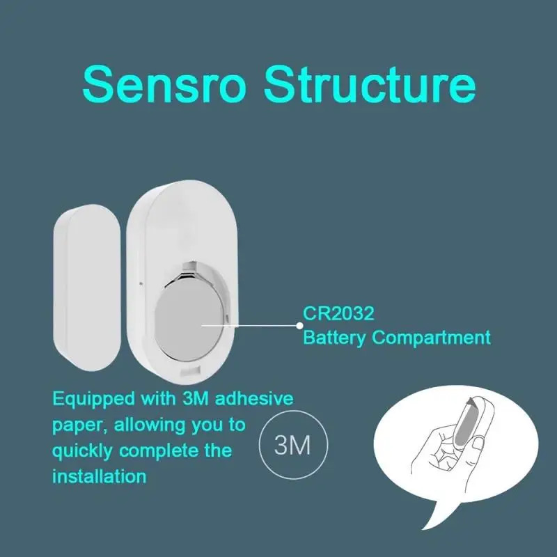 Aubess Tuya Zigbee Door Window Sensor detector Smart Life APP Home Alarm Automation Home Security Anti-theft Alexa Google Home keypad ring alarm