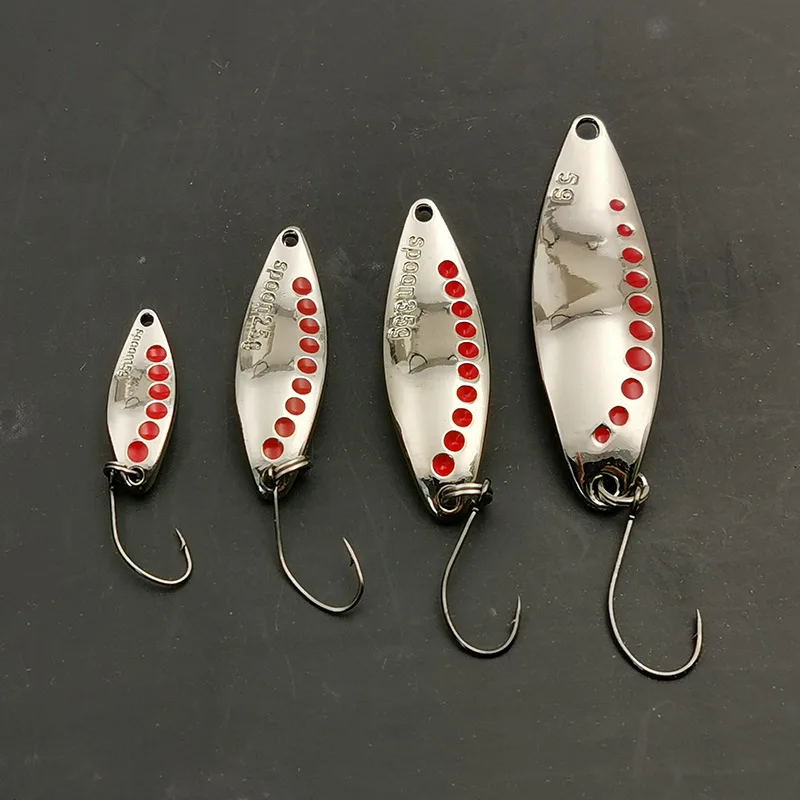 OUTKIT Metalllöffel Pailletten Angelköder Pesca Leech Jig Wobbler Isca Künstliche Wobbler für Fliegenfischen Harte Köder Forellenköder – Detail 8
