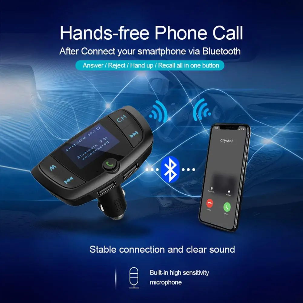 Dragonpad автомобильное зарядное устройство большой экран Bluetooth Автомобильный mp3 плеер fm-передатчик быстрое зарядное устройство Обнаружение напряжения