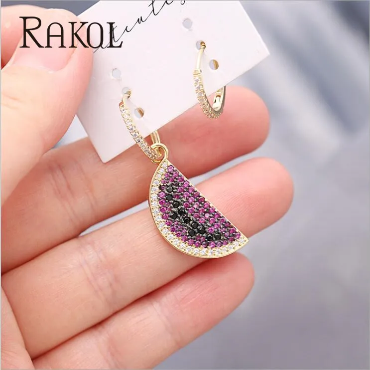 RAKOL New Fashion Cactus Shape Cubic Zircon Personality Exaggeration Earrings For Women Girl Party Dress Jewelry RE510136