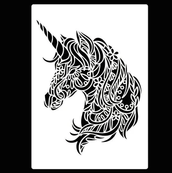 

A2 A3 A4 unicorn Vintage Floral DIY Layering Stencils Wall Painting Scrapbook Coloring Embossing Album Decorative Template