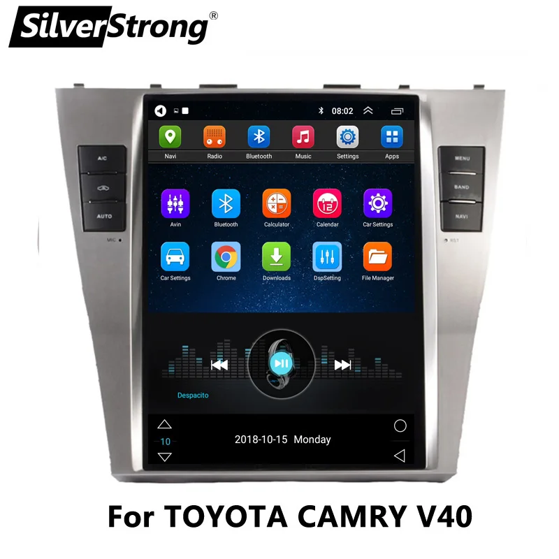 Автомагнитола SilverStrong Tesla Android для Toyota CAMRY V40 2007 2011 2 ГБ + 32 10 4 дюйма IPS bluetooth Мультимедиа подходит только авто
