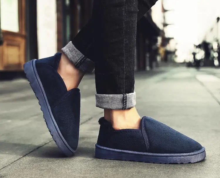 Snow boots men's winter Martin boots tide shoes thickening plus velvet warm cotton shoes a pedal bread shoes