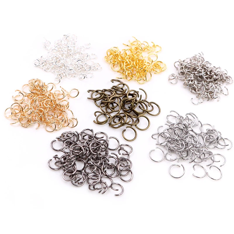 Anillos de salto de bucle abierto 200 unids/lote 4 5 6 7 8 mm JumpRings abiertos para hacer joyería DIY collar pulsera hallazgos conector suministros