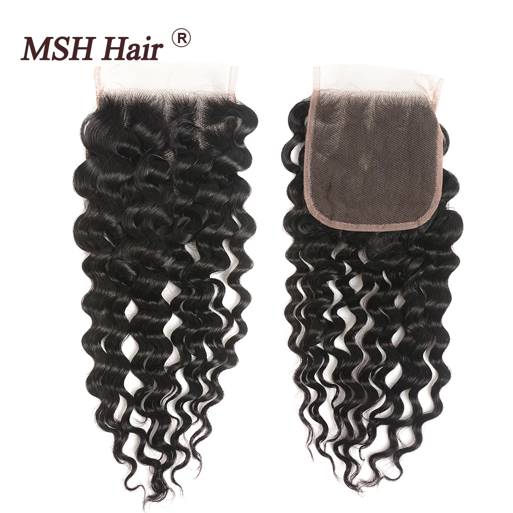 MSH волосы бразильские 3 пучка глубокая волна не Remy натуральные черные