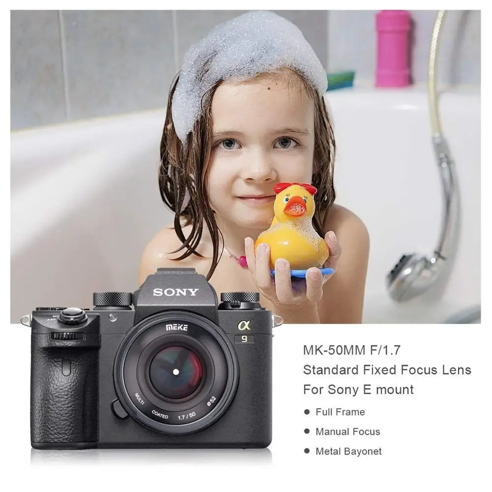 Meike MK-E-50-1.7 50mm f 1.7 Large Aperture Manual Focus lens Full frame For Sony E Mount A9 A7M3 A7R3 A5000 A6500 A6000 Camera Meike MK-E-50-1.7 50mm f 1.7 Large Aperture Manual Focus lens Full frame For Sony E Mount A9 A7M3 A7R3 A5000 A6500 A6000 Camera