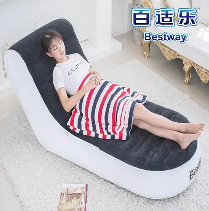 

1 Person Indoor Lazy Inflatable Sofa balcony Sheet Portable Air Sofa Lunch Break Lounge Chair Outdoor Camping Beach Mattress