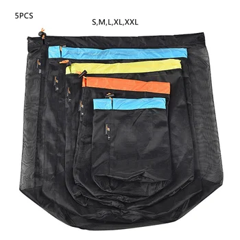 

Portable Travel Camping Sports Ultralight Mesh Storage Bag Stuff Sack Drawstring Outdoor Camping Travel Bag 5pcs / 4pcs / 3pcs