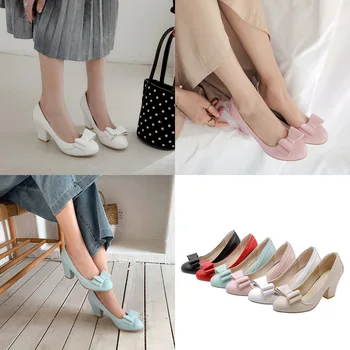 

CHIMIZHAI Woman Shoes 7CM Heels Spring Shoes Women Pumps Autumn Sexy Office Ladies Shoes Pumps Shoes Sizes 32-48 MY489