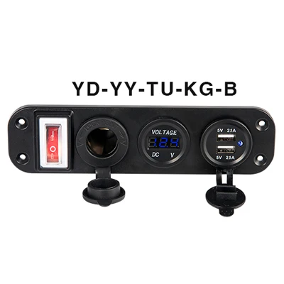 TU-YY-YD-KG-B Перекидной переключатель, Автомобильный USB разъем, быстрое зарядное устройство, адаптер, автомобильный прикуриватель, 4.2A, USB Панель, автомобильный вольтметр, usb зарядка - Название цвета: TU-YY-YD-KG-B