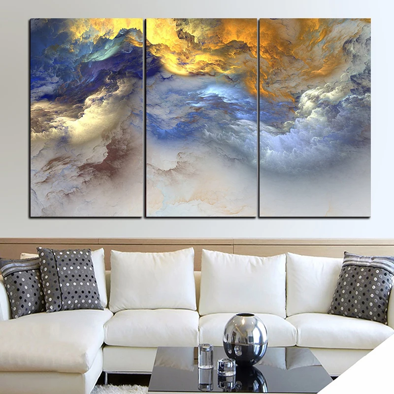 Триптих абстрактный Пейзаж Плакат и печатная графика Air Xiangyun холст настенная живопись художественные картины для гостиной украшения дома