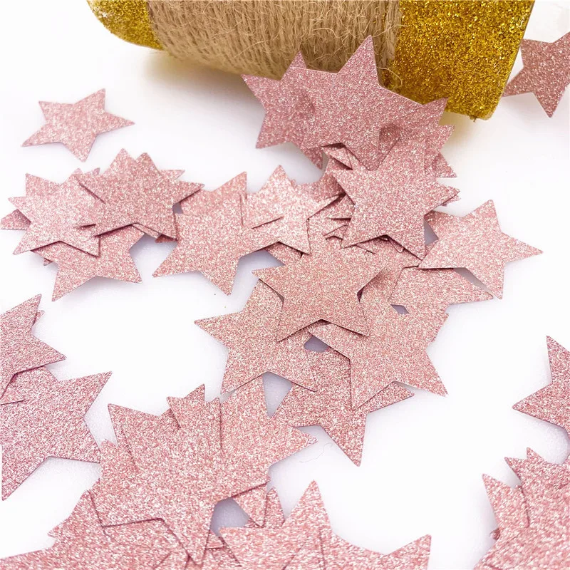 

100PCS/pack Circle Heart-Shaped Curtain Pull Flower Hanging String Wedding Birthday Christmas Star Hanging Paper Rose Gold Round