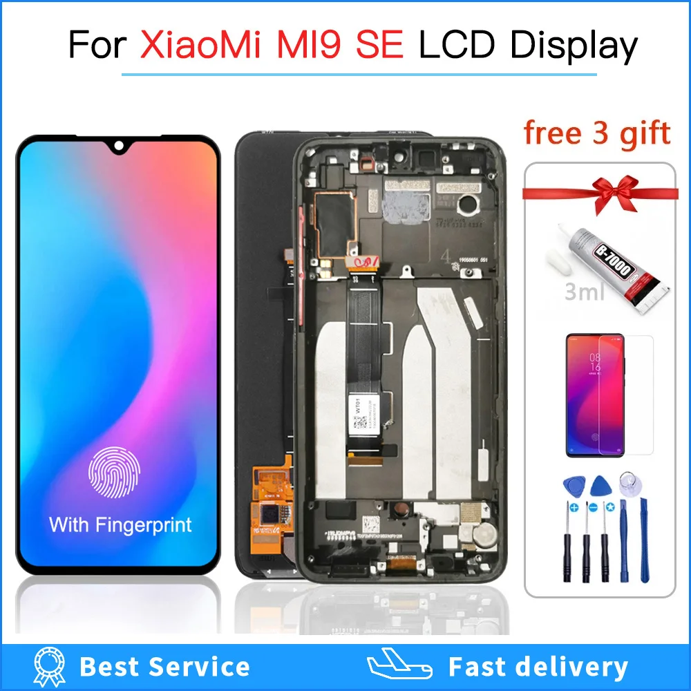Оригинальный ЖК дисплей AMOLED для xiaomi Mi 9 Mi9 SE с сенсорным экраном и дигитайзером в
