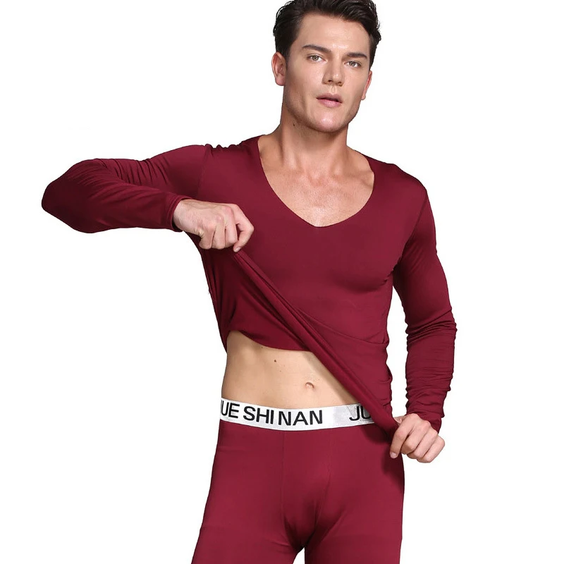 Plus Size 3XL 4XL Thermal Underwear For Male Solid Colour Autumn Winter Warm Long Johns Full Sleeve Thick Thermo Lingerie