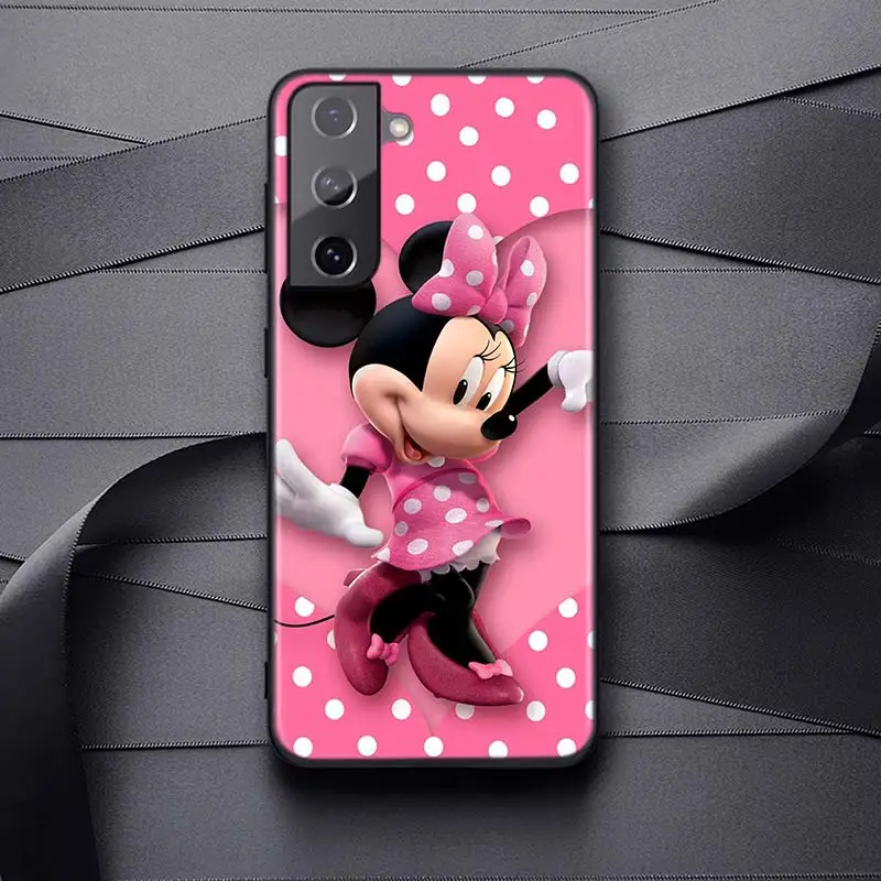 kawaii phone case samsung Soft Black Cover Minnie Mouse For Samsung Galaxy S22 S21 S20 FE Ultra S10 S10e Lite S9 Plus Pro Phone Case samsung cute phone cover