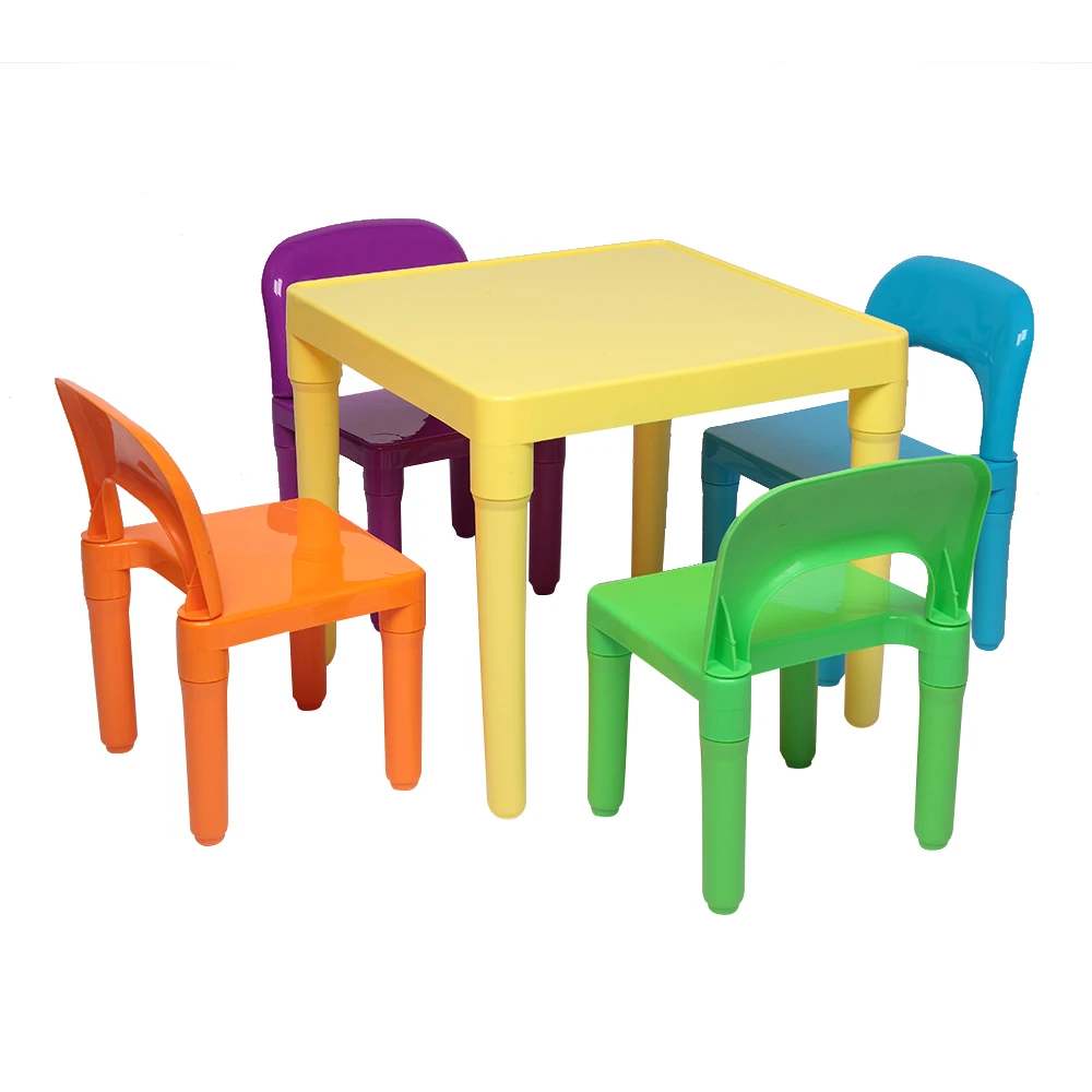 2020 Plastic Children Table And Chair Set One Desk And Four Chairs Furniture Sets Dinner Kids Chair And Study Table Sets