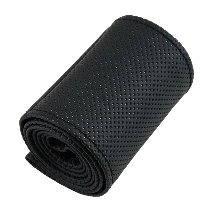 

Diy Car Truck Leather Steering Wheel Cover With Needles And Thread Black