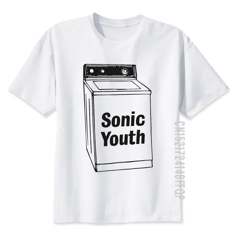 Мужская футболка в стиле хип-хоп Sonic Youth модная из 100% хлопка с белым принтом