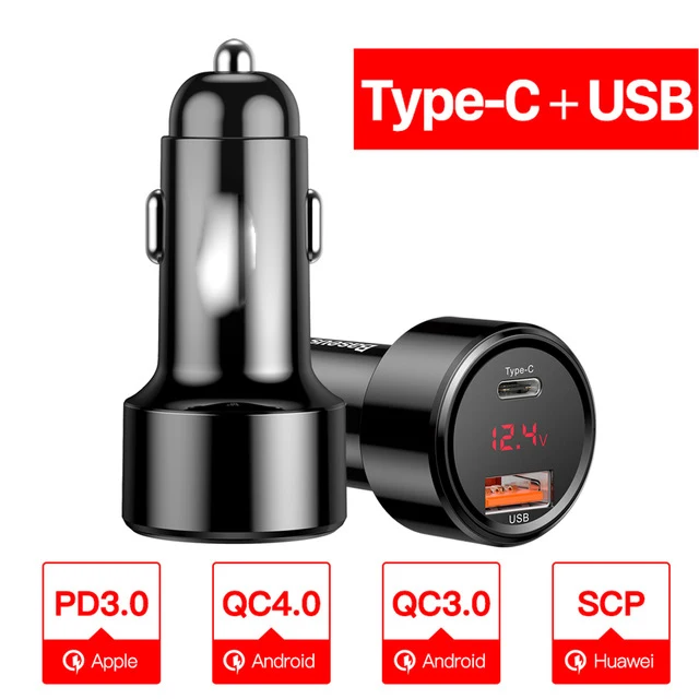 YLKGTTER Magic QC3.0 и PD умное автомобильное зарядное устройство для Iphone X/XR XIAO MI Note 10 huawei Mate30phone3.1A высокотоковое зарядное устройство со светодиодным экраном