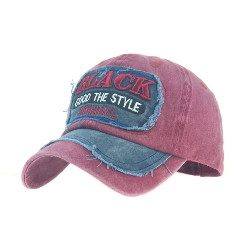 

Wholesale Washed Cotton Baseball Cap Snapback Hat Men Women Retro Hip Hop Fitted Caps Casual Letter Casquette Gorra Hombre Bone